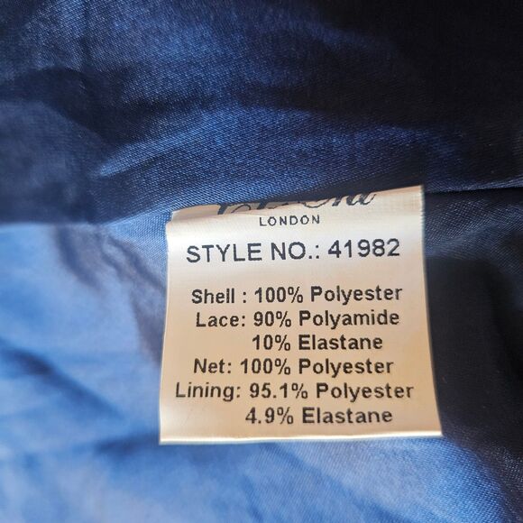 CHI CHI Bestie Plus Size 20 Navy Blue Lace Knee Legnth Full Skirt Deep V Dress - Picture 3 of 7